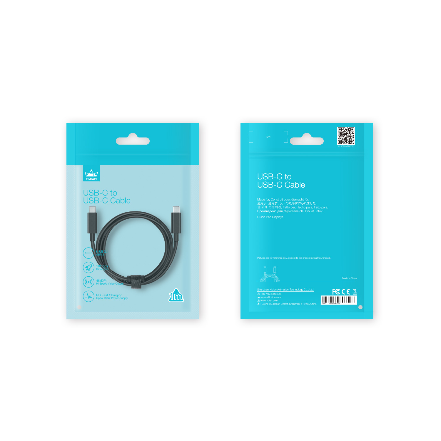 USB-C to USB-C Cable for Huion Kamvas 13 and Kamvas 22