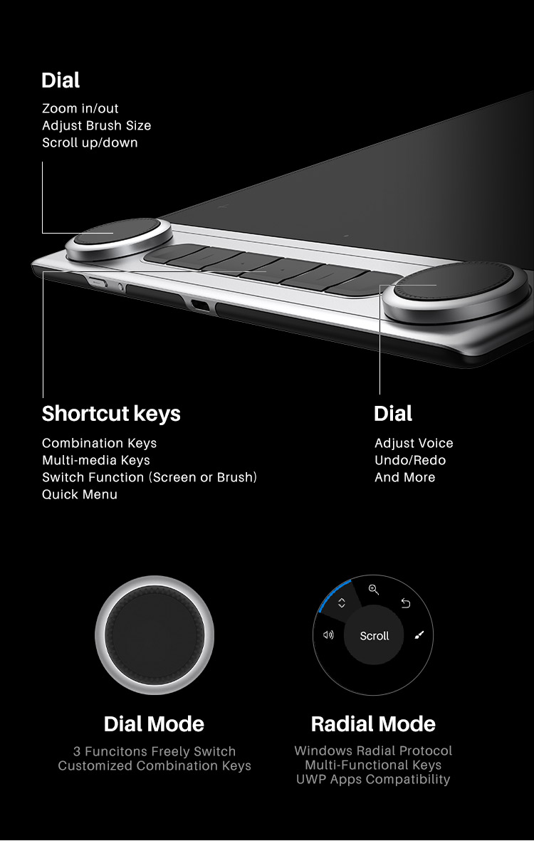 Huion Inspiroy Dial 2 Q630M is a professional wireless pen Huion Inspiroy Dial 2 Q630M is a professional wireless pen