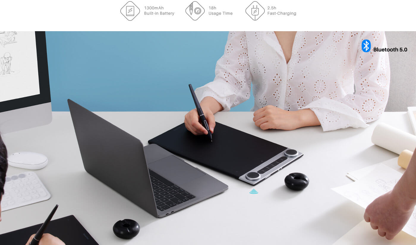 Huion Inspiroy Dial 2 Q630M is a professional wireless pen Huion Inspiroy Dial 2 Q630M is a professional wireless pen